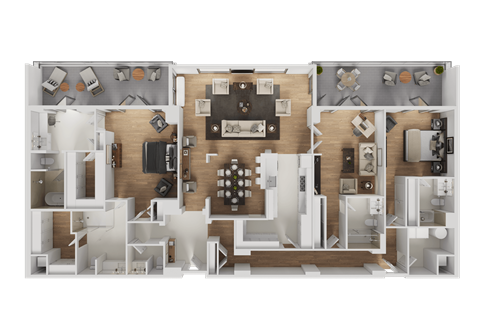 Floor plan for 3 beds, 4.5 baths, 2982 sqft